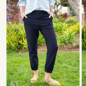 Frank & Eileen cotton flax blend jogger pants black, size 8